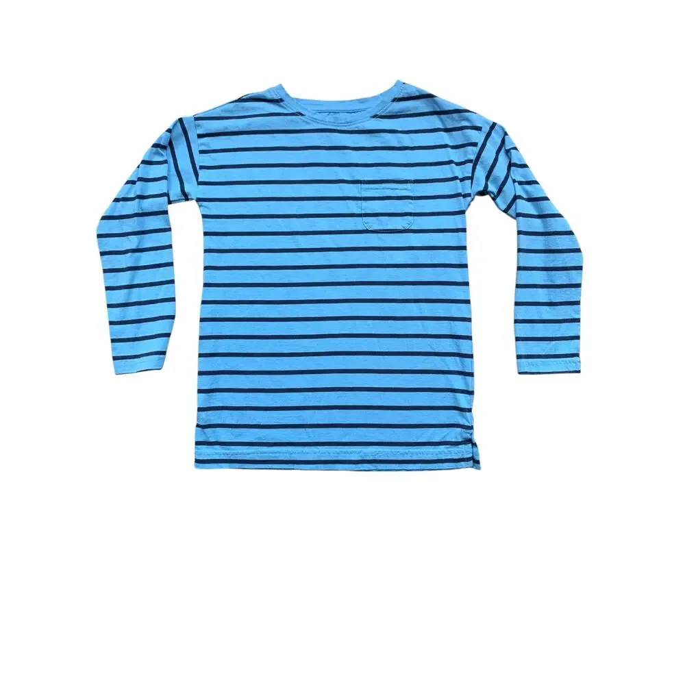 Primary Blue Striped Pocket Tee 8/9